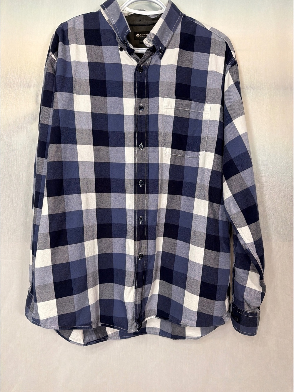 Haggar Long Sleeve Button Up Shirt Men's XL